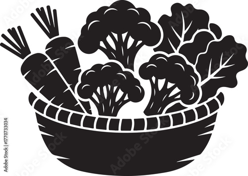 Silhouette of a person holding a giant avocado half with a large seed.