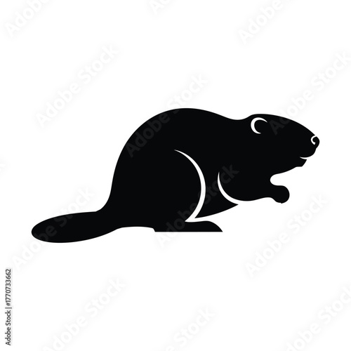 Beaver silhouette animal wildlife nature mammal rodent wild aquatic engineer forest dam builder