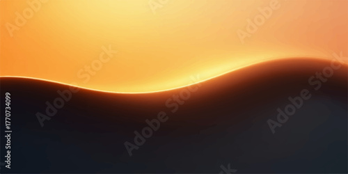 Abstract flowing wave of warm golden light illuminating a dark textured surface with soft gradients