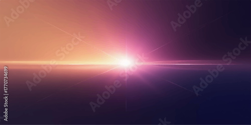 Vibrant abstract glowing light flare with warm and cool color gradients across a dark background