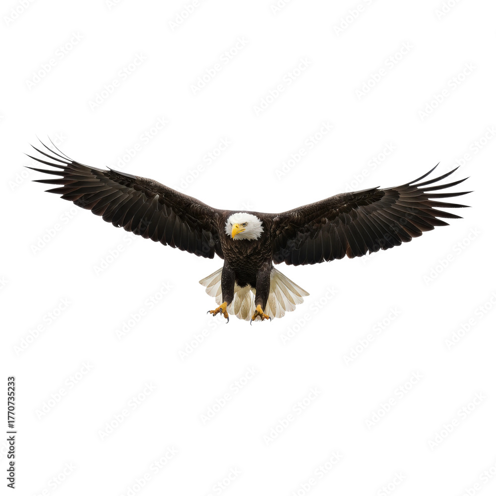 Fototapeta premium Bald Eagle in Flight on Transparent Background