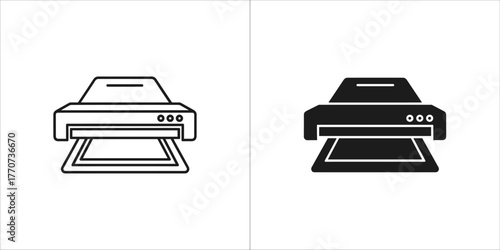 Printer icon, print document, copy machine, office equipment