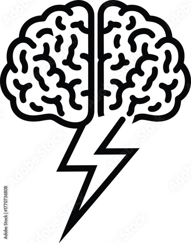 Brainstorm Brainpower Head Idea Imagination Lightning Smart Symbol Vector