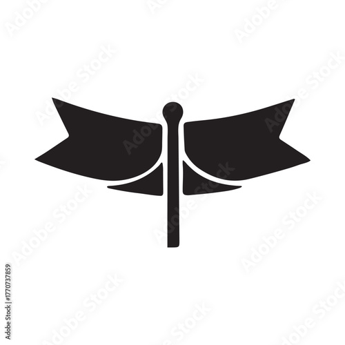 flying back ribbon vector icon design