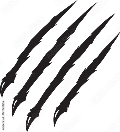 Diagonal Claw Marks – Minimalist Horror Symbol

