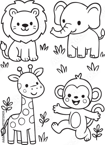 Safari Animal Silhouettes – Friendly Wildlife Clipart

