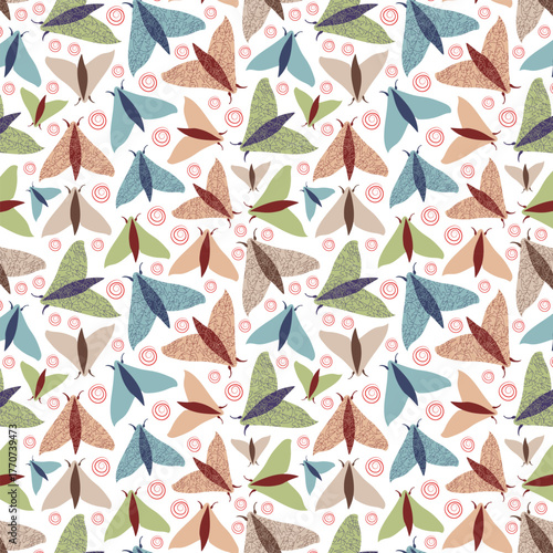 Whimsical Bugs seamless vector pattern.
