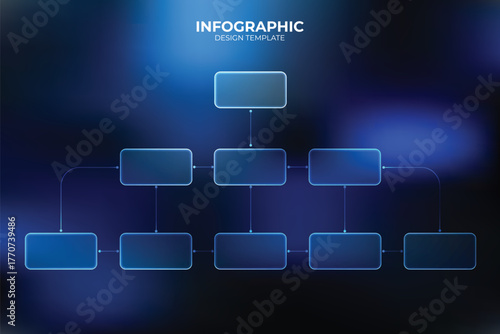 Business infographic glassmorphism template with 9 liquid glass options, steps or processes. UI, UX used for workflow layout, diagram, annual report, web design. Modern Technology, artificial, AI