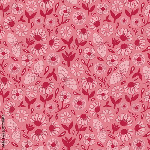 Ditsy floral seamless vector pattern