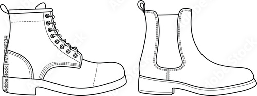 Short Sleeve Raglan T-Shirt Technical Flat Sketch Vector Template Outline Exposed Seams Casual Apparel Design.