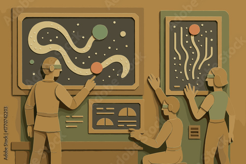 Advanced no cosmic vector cyrillic neon icon rivers captions flat technology flow