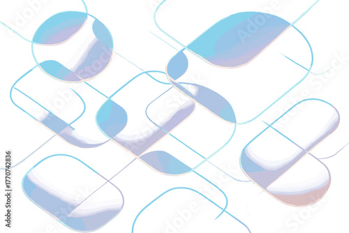 Numbers letters speech no captions holographic vector art style flat illustration icon