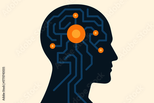 Vector typography minimalism glowing captions letters icon text no ai illustration cognitive