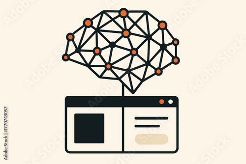 Bold geometric icon bubbles forming palette brain captions geometry ai no punctuation