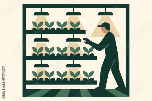 Flat characters neutral shapes vector white labels revolution agriculture color no icon