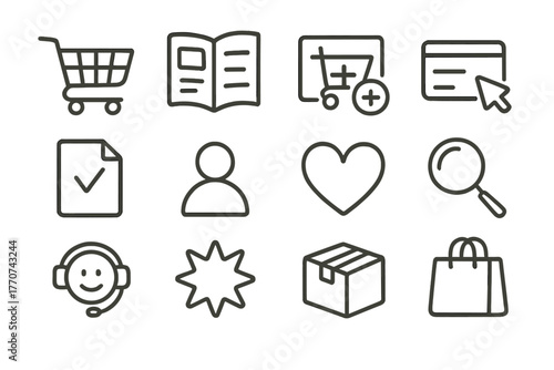 E process gradients product vector add special minimalist icon copyrighted shopping commerce