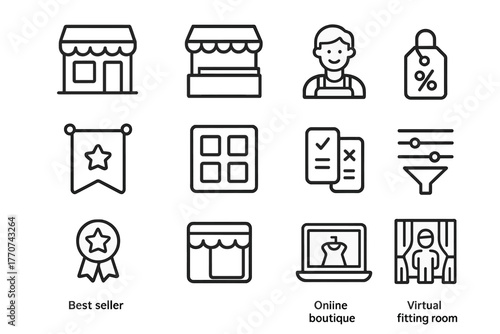 Online facade transparent vector icons spacing badge iconic best product no icon
