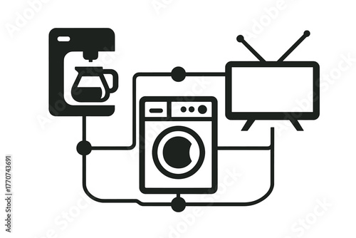 Speech appliance network punctuation unified precision flat no device icon smart vector
