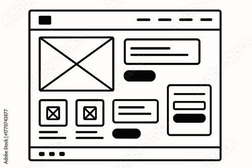 Website bar vector minimalist form icon white buttons flow blog footer wireframe