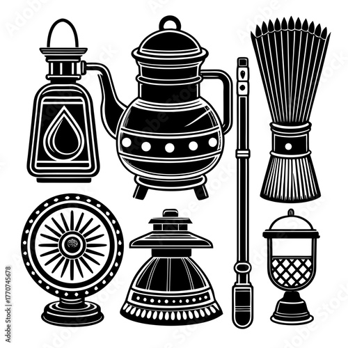 vector illustration of a set of coffee cups
