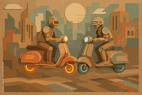 Icon no any emojis negative hovering cyrillic advanced scooters flat aesthetics vector