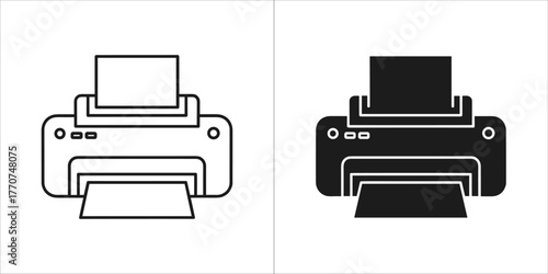 Printer vector icon illustration for printing documents and photos