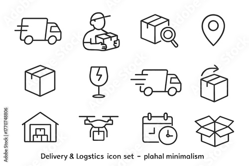 Return style parcel box stroke icon vector icons delivery symbol playful