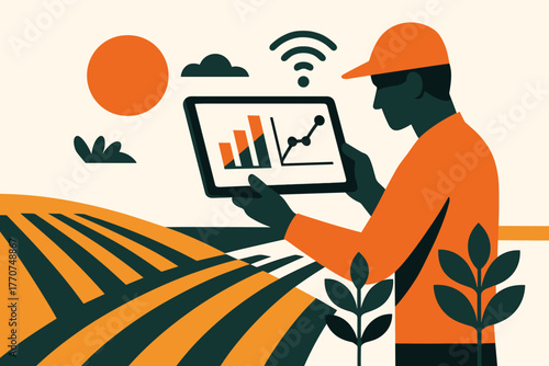 Agriculture background punctuation no smart analysis icon negative limited minimalist vector sensor