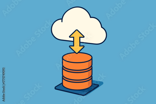 Style cohesive no sync icon vector data text marks bubbles flat full