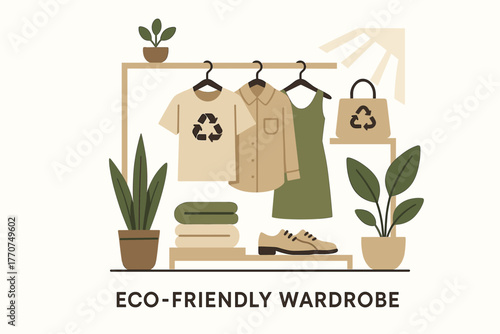 Icon clean light plants background neatly vector shoes wardrobe eco muted friendly