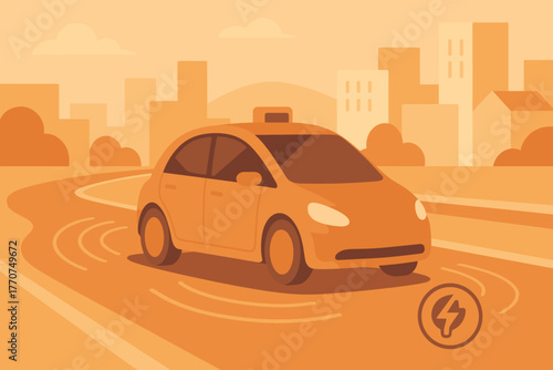 Car cyrillic speech road icon electric vector flat bubbles text no autonomous