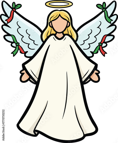 Christmas angel vector illustration 