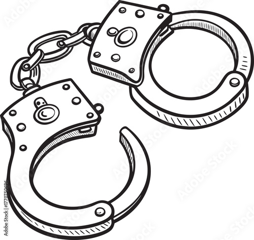 black and white handcuffs