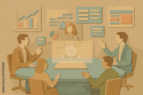 Icon holographic text labels surfaces no conference neon advanced marks bubbles meeting