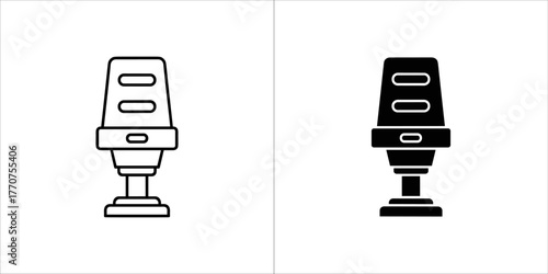 Black and white microphone icon for web and mobile design