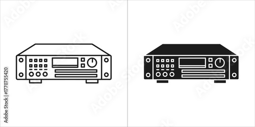 Receiver line icon outline receiver vector icon for web design
