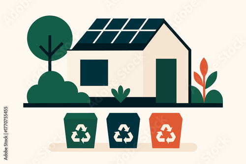 Vector geometry limited background bold eco icon palette friendly no emojis minimalism