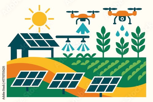 Background color no powered captions vector typography smart solar minimalism white icon