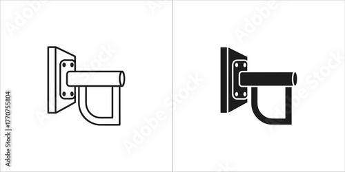 Black and white vector illustration of a toilet paper holder