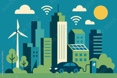 Minimalist geometry geometric typography punctuation numbers vector city flat smart no icon