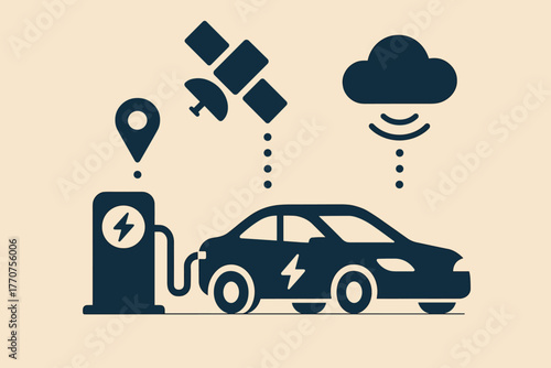 Iot emojis labels no design icon punctuation characters vector car electric smooth