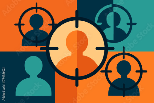 Targeting audience punctuation human precision letters icon typography any vector no circles