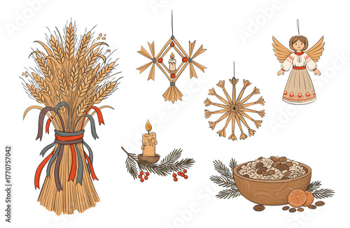 Ukrainian christmas winter set