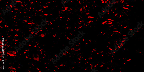 Decorative red panoramic background texture and best free red grunge design assets. Red granite tiles floor on red background. Dirty rustic fire red texture. Dark grunge textured red concrete wall
