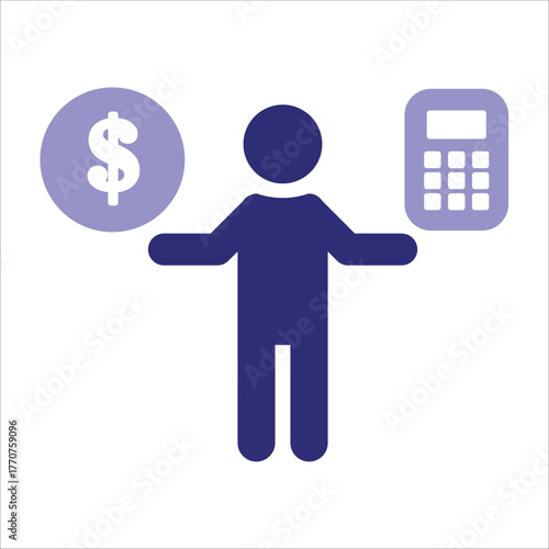 accountant icons. simple colored vector illustration