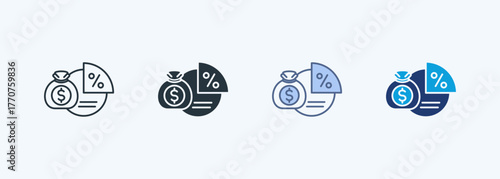 Profit Margin Multiple Style Icon Collection