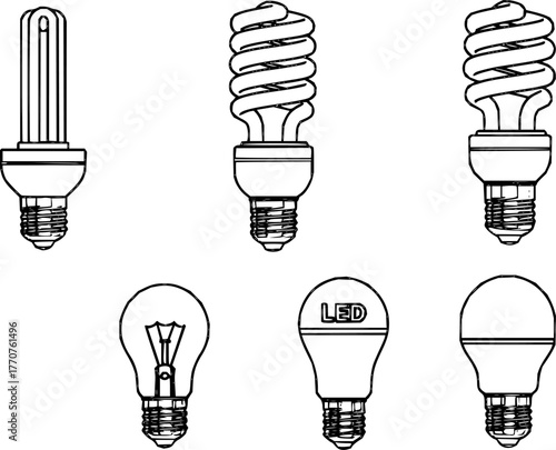 Halogen bulb color vector set icon. Illustration of isolated color icon halogen of light lamp. Isolated set electric and fluorescent bulb.
