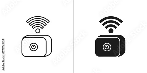 Minimalist wifi router icon, symbolizing wireless connectivity