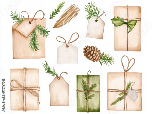 Hand-painted craft paper textures for cozy festive designs.