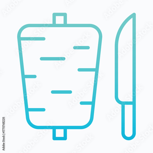 Doner Shawarma Icon — Isolated Lineal Gradient Style Vector Icon